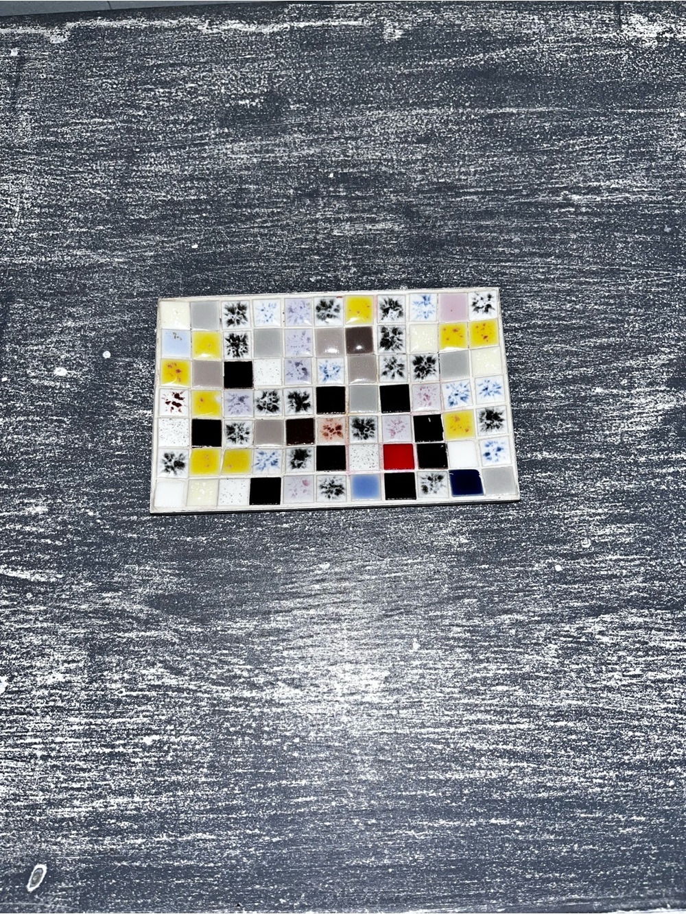 Abrand Yellow Red Blue Black Mosaic Tile Wall Art